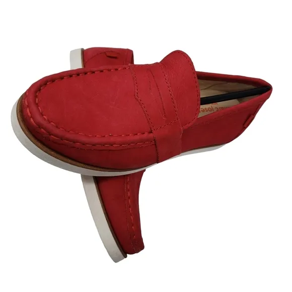 Marc Joseph | NIB Dumbo Red Nobuck Classic Preppy Leather Loafers Boy's 1