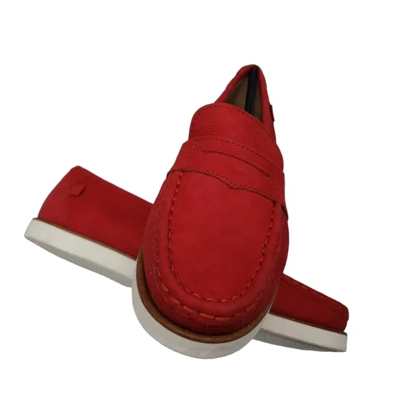 Marc Joseph | NIB Dumbo Red Nobuck Classic Preppy Leather Loafers Boy's 1