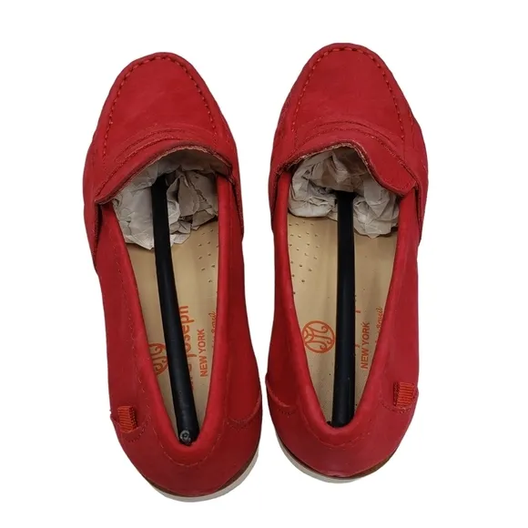 Marc Joseph | NIB Dumbo Red Nobuck Classic Preppy Leather Loafers Boy's 1