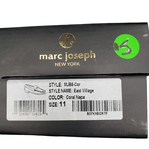 Marc Joseph | NIB East Village Coral Napa Classic Preppy Leather Loafers Girl 11