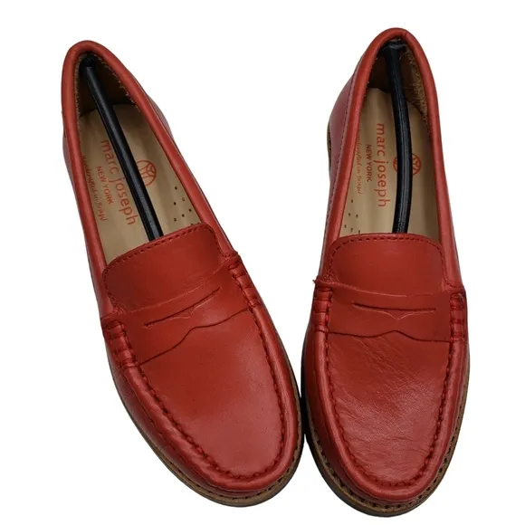 Marc Joseph | NIB East Village Coral Napa Classic Preppy Leather Loafers Girl 11