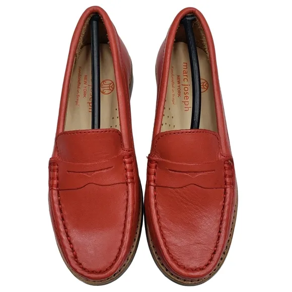 Marc Joseph | NIB East Village Coral Napa Classic Preppy Leather Loafers Girl 11