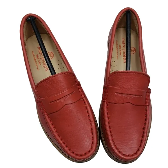 Marc Joseph | NIB East Village Coral Napa Classic Preppy Leather Loafers Girl 13