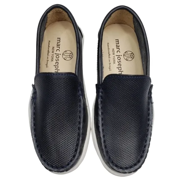 Marc Joseph | NIB Leroy St Black Napa Perforated Leather Loafers Boy's 10.5
