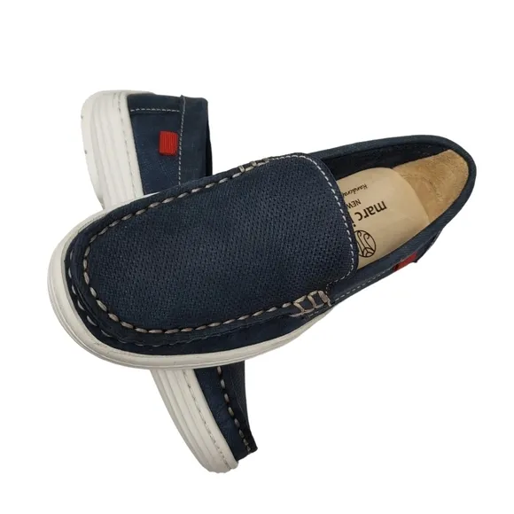 Marc Joseph | NIB Leroy St Blue Jeans Perforated Leather Loafers Boy's 10.5