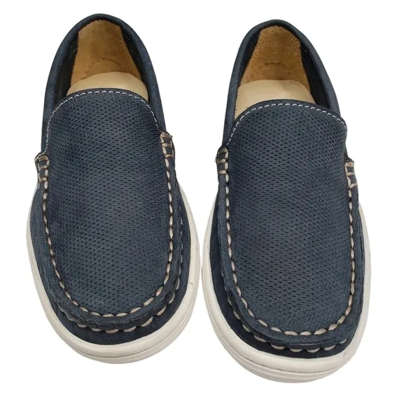 Marc Joseph | NIB Leroy St Blue Jeans Perforated Leather Loafers Boy's 10.5