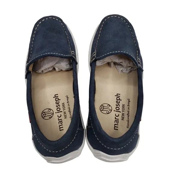 Marc Joseph | NIB Leroy St Blue Jeans Perforated Leather Loafers Boy's 10.5