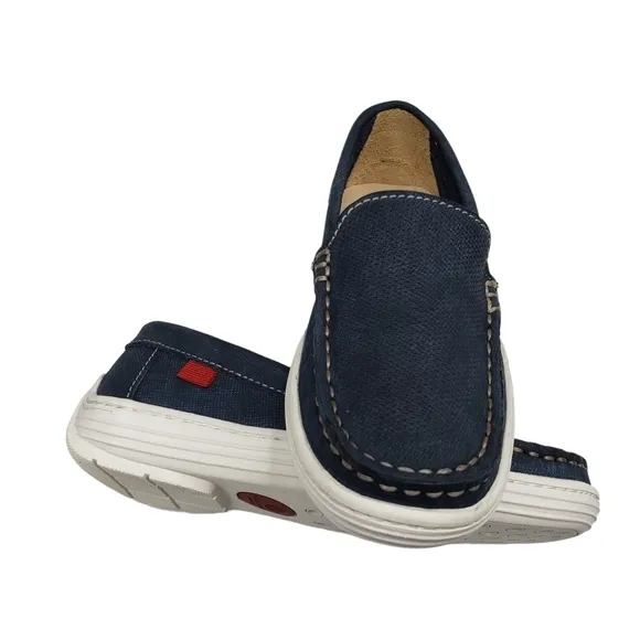Marc Joseph | NIB Leroy St Blue Jeans Perforated Leather Loafers Boy's 10.5