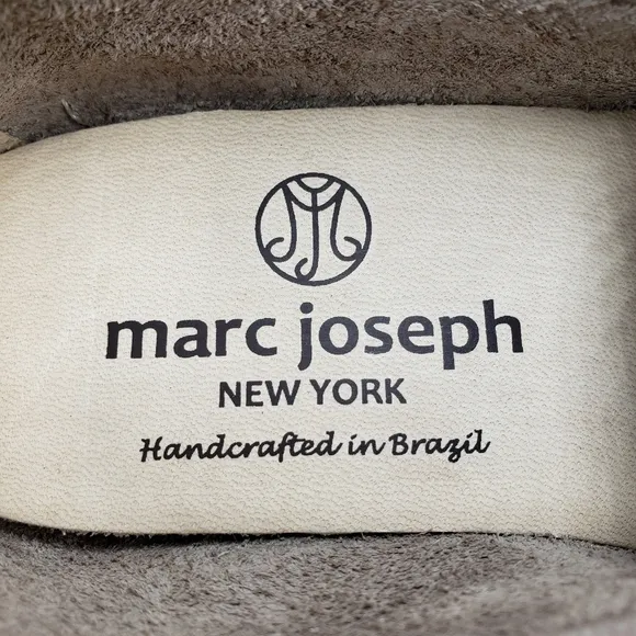 Marc Joseph | NIB Leroy St Light Grey Jeans Perforated Leather Loafers Boy 10.5