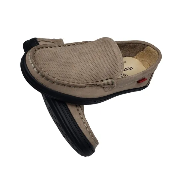 Marc Joseph | NIB Leroy St Light Grey Jeans Perforated Leather Loafers Boy 10.5