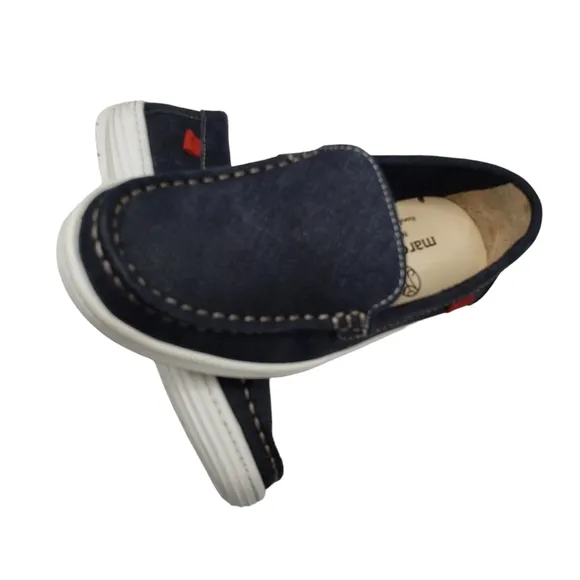 Marc Joseph | NIB Leroy St Navy Jeans Perforated Leather Loafers Boy's 10.5