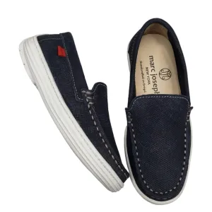 Marc Joseph | NIB Leroy St Navy Jeans Perforated Leather Loafers Boy's 10.5