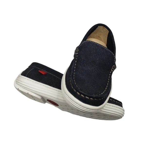 Marc Joseph | NIB Leroy St Navy Jeans Perforated Leather Loafers Boy's 10.5