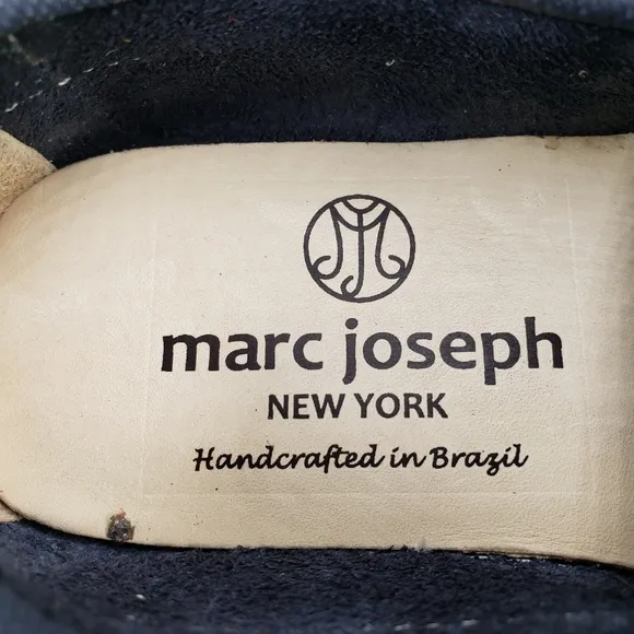 Marc Joseph | NIB Leroy St Navy Jeans Perforated Leather Loafers Boy's 10.5