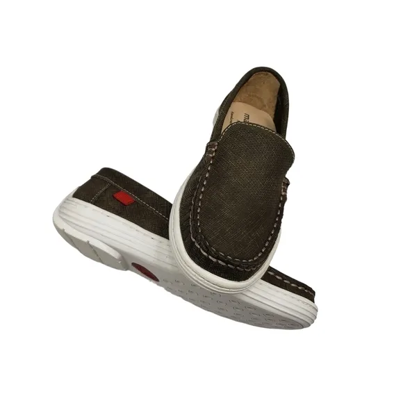 Marc Joseph | NIB Leroy St Olive Jeans Perforated Leather Loafers Boy's 10.5