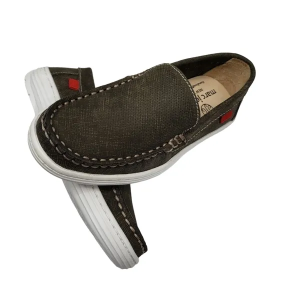 Marc Joseph | NIB Leroy St Olive Jeans Perforated Leather Loafers Boy's 10.5