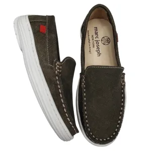 Marc Joseph | NIB Leroy St Olive Jeans Perforated Leather Loafers Boy's 10.5