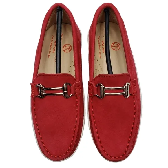 Marc Joseph | NIB Lexington Red Nobuck Preppy Classic Leather Loafers Girl's 12