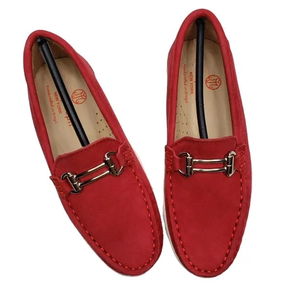 Marc Joseph | NIB Lexington Red Nobuck Preppy Classic Leather Loafers Girl's 12