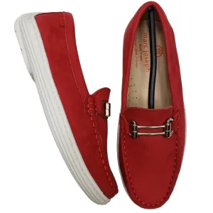Marc Joseph | NIB Lexington Red Nobuck Preppy Classic Leather Loafers Girl's 1.5
