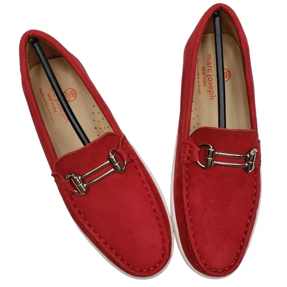 Marc Joseph | NIB Lexington Red Nobuck Preppy Classic Leather Loafers Girl's 2.5