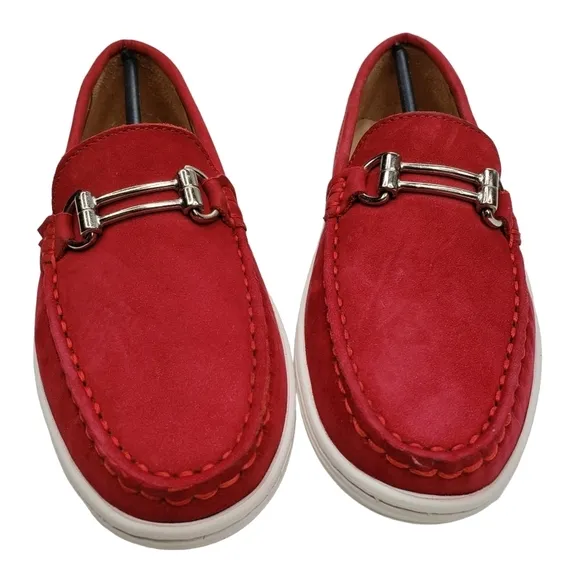 Marc Joseph | NIB Lexington Red Nobuck Preppy Classic Leather Loafers Girl's 2.5