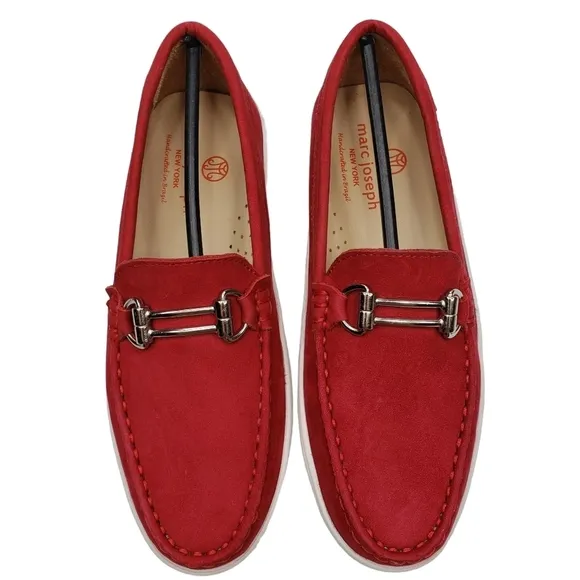 Marc Joseph | NIB Lexington Red Nobuck Preppy Classic Leather Loafers Girl's 2.5