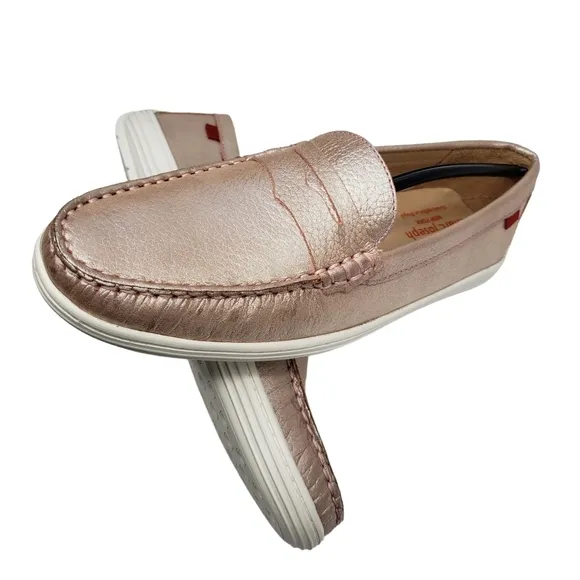 Marc Joseph | NIB Union St Rose Grainy Glimmer Leather Glam Loafers Girl's 5.5