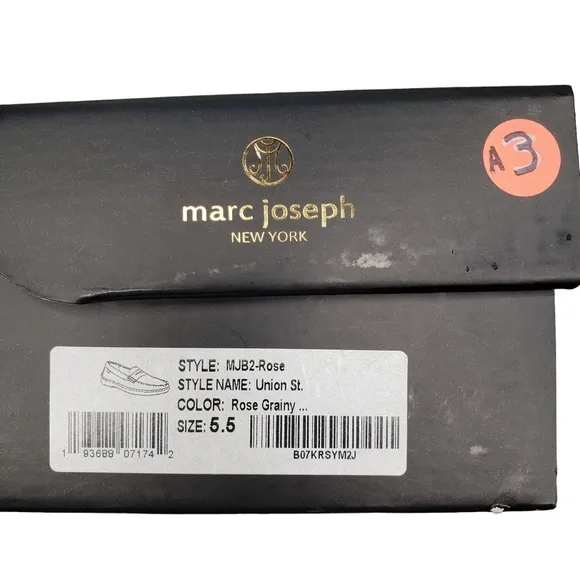 Marc Joseph | NIB Union St Rose Grainy Glimmer Leather Glam Loafers Girl's 5.5