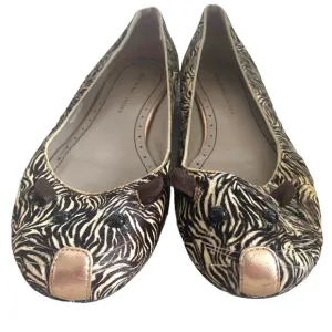 Marc Marc jacobs mouse ballet flats iconic zebra calf hair print 41 11