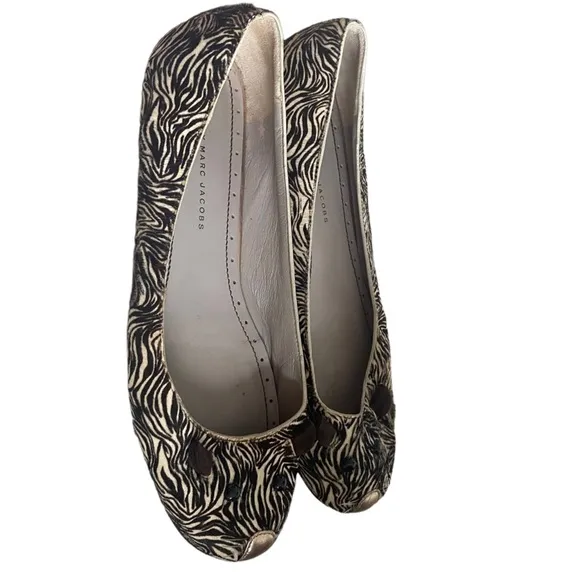 Marc Marc jacobs mouse ballet flats iconic zebra calf hair print 41 11