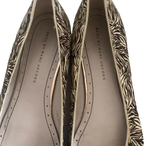 Marc Marc jacobs mouse ballet flats iconic zebra calf hair print 41 11