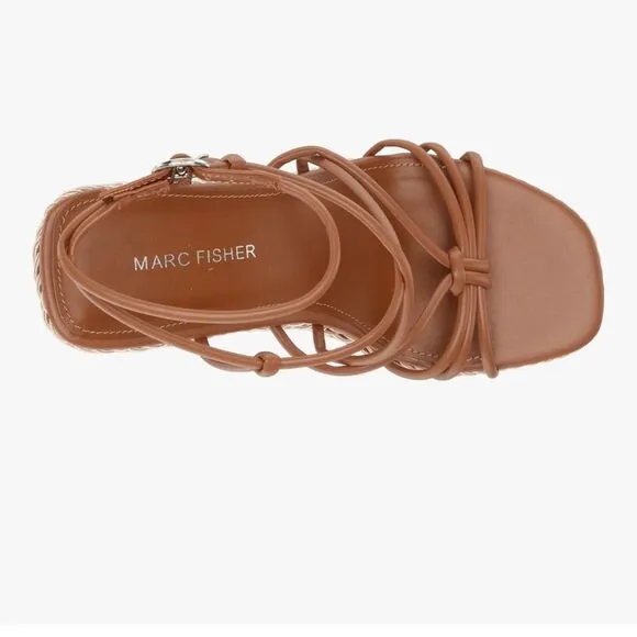 Marc Fisher Tan Women's Platform Sandals Size 8.5 Shoes Espadrilles Strappy Wedg