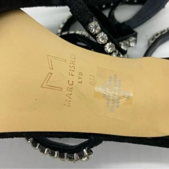 Marc Fisher Women's Dezzi Embellished Strappy High Heel Sandals Size 8 New