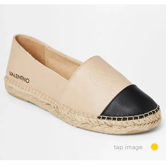 Mario Valentino Women's Black and Cream Espadrilles Size 38 / US 8
