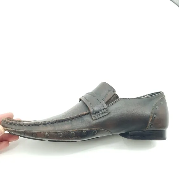 Mark Nason Lounge Dress Shoes Dark Brown Leather Men's 8.5 Fancy Career Hip