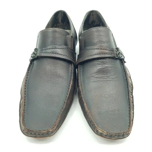 Mark Nason Lounge Dress Shoes Dark Brown Leather Men's 8.5 Fancy Career Hip