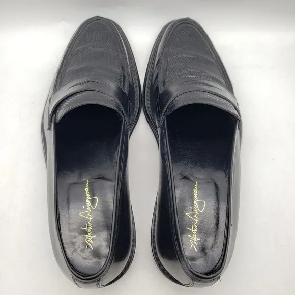 MARTIN DINGMAN Loafers Men's 11.5 Black Leather Made In Italy Shoes Penny 340044