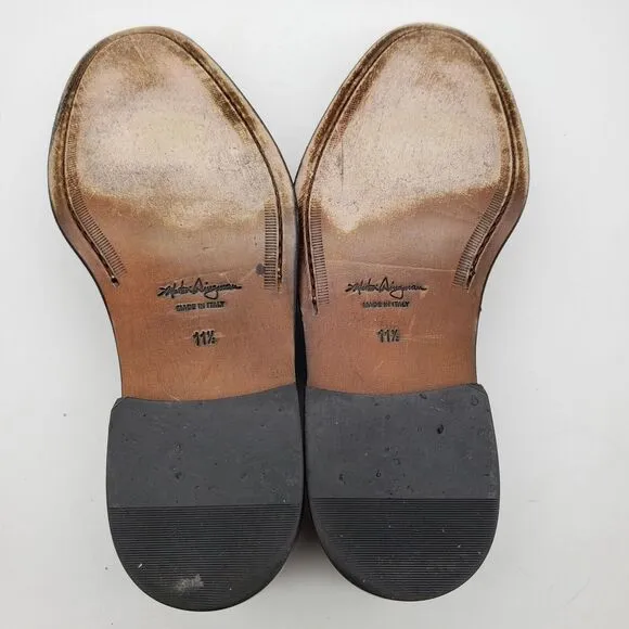 MARTIN DINGMAN Loafers Men's 11.5 Black Leather Made In Italy Shoes Penny 340044