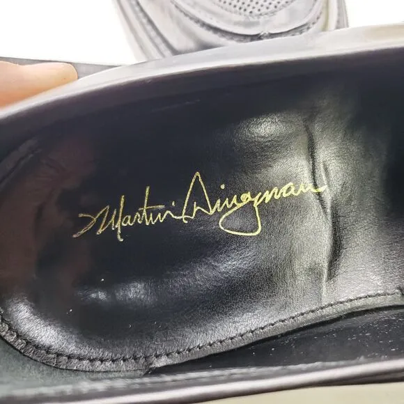 MARTIN DINGMAN Loafers Men's 11.5 Black Leather Made In Italy Shoes Penny 340044