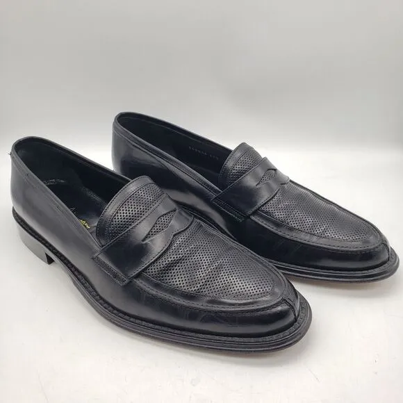 MARTIN DINGMAN Loafers Men's 11.5 Black Leather Made In Italy Shoes Penny 340044