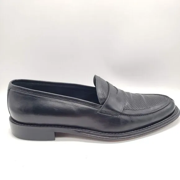 MARTIN DINGMAN Loafers Men's 11.5 Black Leather Made In Italy Shoes Penny 340044