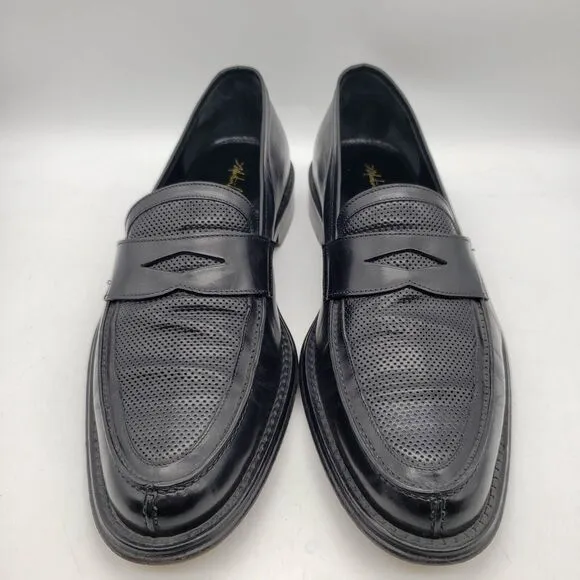MARTIN DINGMAN Loafers Men's 11.5 Black Leather Made In Italy Shoes Penny 340044