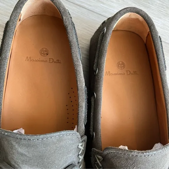 MASSIMO DUTTI Suede Loafer in Olive Green, Men's Size EU 41 = US 8
