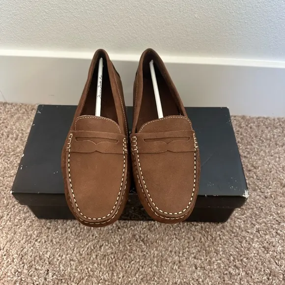 Massimo Matteo Penny Keeper Loafers - Choc Brown