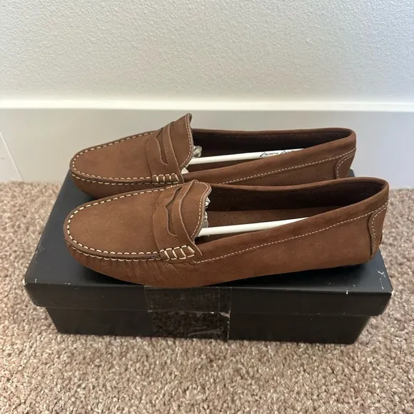 Massimo Matteo Penny Keeper Loafers - Choc Brown