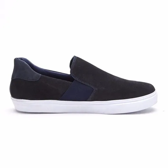 MATISSE HOMME Claude Leather Men's 8, 9 Slip-on Loafers Shoes Navy Blue Suede