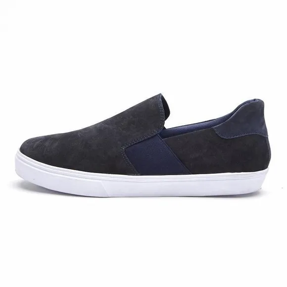 MATISSE HOMME Claude Leather Men's 8, 9 Slip-on Loafers Shoes Navy Blue Suede
