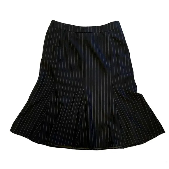 MaxMara Classic Preppy Grunge Bell Shaped Pin Stripe Midi Skirt 6
