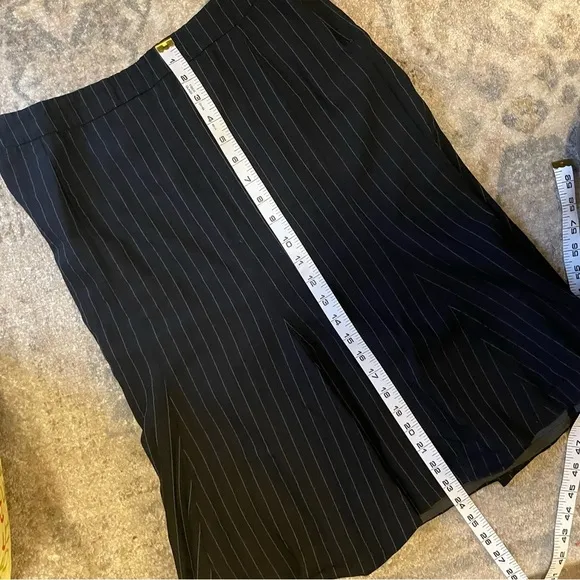 MaxMara Classic Preppy Grunge Bell Shaped Pin Stripe Midi Skirt 6